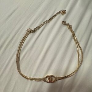 CHANEL Gold Logo Chain Necklace